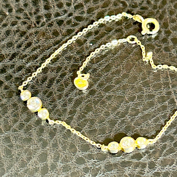 Silpada Jewelry - Silpada Elegant Gold Bracelet with 3 Crystal Accents in evenly spaced rows.
